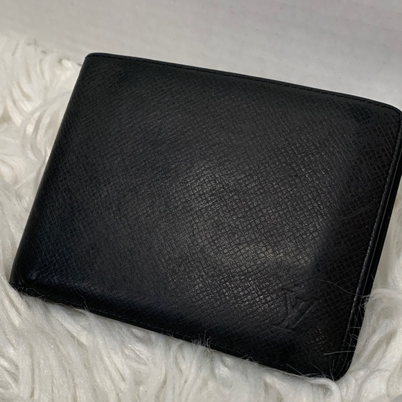 LV Louis Vuitton Black Textured Men’s Wallet Leather - Picture 1 of 15